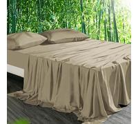 Gezu Bambou Drap Housse 120x200cm Kaki Bonnet 30cm Unie Drap de lit Lyocell Soie Drap Housse Lisse Respirant pour Matelas Épais Hypoallergénique sans Repassage Ourlet Élastique La Peut Atteindre 30cm