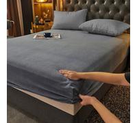 Gezu Drap Housse 90x190 cm Gris Hiver Chaude Flanelle Velours Bonnet 30 cm | Housse de Matelas Chaleur Hivernale Hypoallergénique Sans Repassage Ourlet Élastique Solide La peut atteindre 30 cm