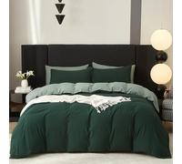 Gezu Housse de Couette 240x260 Coton Vert Sauge,Certifié Oeko-TEX | Parure de Lit 240x260 Coton Parure de Lit Adulte Respirant Housse Couette avec Fermeture Éclair avec 2 Taie d'oreiller 65x65