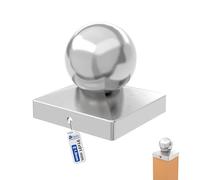 GeZu Impex Capuchon de poteau Acier Inoxydable 91 x 91 mm boule chapeau poteaux capuchons protection bois