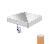 GeZu Impex Capuchon de poteau Acier Inoxydable Lot de 4 91 x 91 mm chapeau poteaux capuchons protection bois