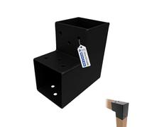 GeZu Impex Connecteur de Poteau en L 121 x 121 mm | Noir Pergola Forme en L Connecteur de Poteau Carré Support d’Angle Pavillon Pergola Connexion D'Angle