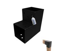 GeZu Impex Connecteur de Poteau en L 71 x 71 mm | Noir Pergola Forme en L Connecteur de Poteau Carré Support d’Angle Pavillon Pergola Connexion D'Angle