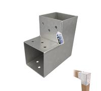 GeZu Impex Connecteur de Poteau en L 71 x 71 x 200 mm | Galvanisé à Chaud Pergola Forme en L Connecteur de Poteau Carré Support d’Angle Pavillon Pergola Connexion D'Angle