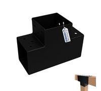 GeZu Impex Connecteur de Poteau en T 121 x 121 mm | Noir Pergola Forme T Connecteur de Poteau 3 Poutres Équerre de Coin Pavillon