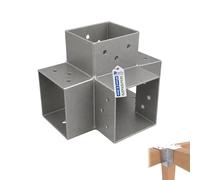 GeZu Impex Connecteur de Poteau X 121 x 121 mm | Galvanisé à Chaud Pergola Connecteur D’Angle 4 Voies Pavilon Support Bricolage Menuiserie