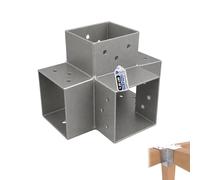 GeZu Impex Connecteur de Poteau X 121x121 mm Galvanisé à Chaud Lot de 4 Pergola Connecteur D’Angle 4 Voies Pavilon Support Bricolage Menuiserie