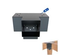 GeZu Impex Connecteur de Poteau X 71 x 71 mm Revêtement en Poudre Anthracite Pergola Connecteur D’Angle 4 Voies
