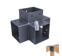 GeZu Impex Connecteur de Poteau X 71x71 mm Revêtement en Poudre Anthracite Pergola Connecteur D’Angle 4 Voies Pavilon Support Bricolage Menuiserie