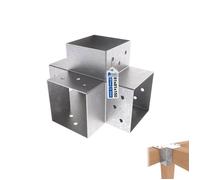 GeZu Impex Connecteur de Poteau X 81 x 81 mm Galvanisé à Chaud Pergola Connecteur D’Angle 4 Voies