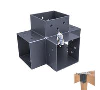 GeZu Impex Connecteur de Poteau X 91x91 mm Revêtement en Poudre Anthracite Lot de 8 Pergola Connecteur D’Angle 4 Voies Pavilon Support Bricolage Menuiserie