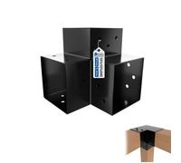 GeZu Impex Connecteur de Poteau Y 121 x 121 mm Noir Thermolaqué Pergola Connecteur D’Angle Droit 3 Voies