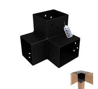 GeZu Impex Connecteur de Poteau Y 81x81 mm Lot de 8 Noir Thermolaqué Pergola Connecteur D’Angle Droit 3 Voies Pavilon Support de Menuiserie DIY