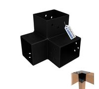 GeZu Impex Connecteur de Poteau Y 91x91 mm Noir Thermolaqué Pergola Connecteur D’Angle Droit 3 Voies Pavilon Support de Menuiserie DIY