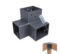 GeZu Impex Connecteur de Poteau Y 91x91 mm Thermolaqué Anthracite Pergola Connecteur D’Angle Droit 3 Voies Pavilon Support de Menuiserie DIY