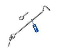 GeZu Impex Crochet tempête Galvanoplastie 120 mm volet fermeture porte cabine contrevent de tempête crochets avec œillets