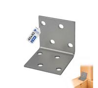 GeZu Impex Equerre d'assemblage 40 x 40 x 40 mm | Galvanisé Renforcée connecteurs métal pour charpente Équerres de Fixation