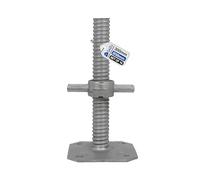 GeZu Impex Pied echafaudage reglable avec Tige Filetée Ø 38 x 300 mm | Galvanoplastie plaques de pieds réglables