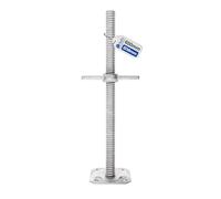 GeZu Impex Pied echafaudage reglable avec Tige Filetée Ø 38 x 650 mm | Galvanisé à Chaud plaques de pieds réglables