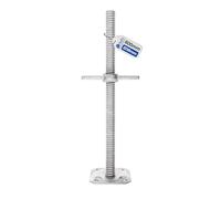 GeZu Impex Pied echafaudage reglable avec Tige Filetée Ø 38 x 800 mm | Galvanisé à Chaud plaques de pieds réglables