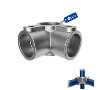 GeZu Impex Raccord d'angle Traversant à 3 Voies Ø27 mm Galvanisé à Chaud Connecteur De Tuyau