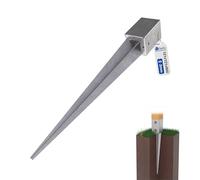 GeZu Impex Support de Poteau à Enfoncer Douille 121 x 121 x 900mm | Argenté Ancre Pour Pied Poteau Clôture Bois