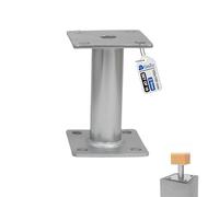 GeZu Impex Support de poteau Galvanisé à chaud Lot de 16 100 x 100 mm platine poteau bois pied poteaux clôture