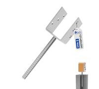 GeZu Impex Support de poteau U 121 x 300 mm | Galvanisé à Chaud Ancre platine bois Pied poteaux clôture