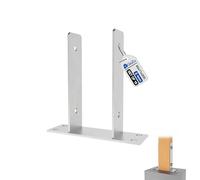 GeZu Impex Support de poteau U 71 x 200 mm | Galvanisé à Chaud Platine bois pied Poteaux clôture