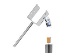 GeZu Impex Support de poteau U Galvanisé à chaud Lot de 16 91 x 300 mm ancre platine bois pied poteaux clôture