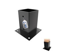 GeZu Impex Support Poteau a Visser 91 x 91 mm Lot de 4 | Noir Platine bois pied Poteaux clôture pergola angle base