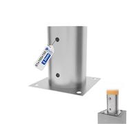 GeZu Impex Support Poteau a Visser Galvanisé à chaud Ø 81 mm rond pour bois pied platine clôture pergola angle base
