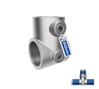 GeZu Impex Té Court Raccord Tubulaire 42mm | Argent Collier de Tube en T Court Raccord de Tuyau Connecteur T pour Assemblages Tubulaires