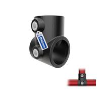 GeZu Impex Té Court Raccord Tubulaire 42mm | Revêtement En Poudre Noir Collier de Tube en T Court Raccord de Tuyau Connecteur T pour Assemblages Tubulaires