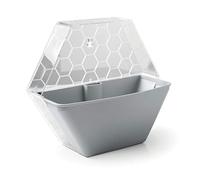 GF Garden, Modo, vase d'intérieur, au mur ou posé à terre, en plastique, polyvalent, Gris clair
