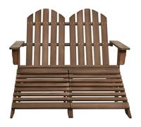 GFEROMRF Adirondack Banc de jardin 2 places avec repose-pieds en bois de sapin Marron