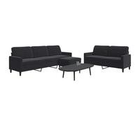 GFEROMRF Ensemble de canapé 3 pièces en velours noir avec coussin