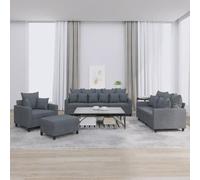 GFEROMRF Ensemble de canapé 4 pièces en velours gris foncé avec coussin