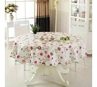GFFJHGGD Nappe en Toile cirée en PVC 180 cm, résistante à l'eau, Ronde, Motif Floral, pour Salle à Manger, Cuisine, pique-nique-1-180 cm