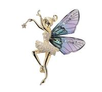 GFM Brch-DMT-Fairy Broche en forme de fée avec cristaux et strass pour Noël, anniversaire, fête des mères, Small, Métal