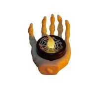 Gfm763 Lot de 12 bougies chauffe-plat à LED sans flamme pour fête d'Halloween, table de maison Blanc 6 x 5 x 5,5 cm