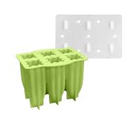 Gfm771 Moules à glace en silicone à 6 cavités faits à la main avec 50 bâtonnets de glace réutilisables à démoulage facile pour enfants et adultes (modèle B) Gfm771 (vert, taille unique)