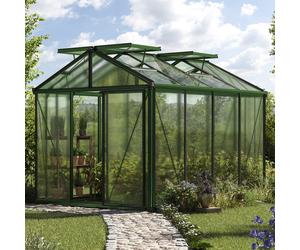 GFP Pro 235 x 311 cm Serre de jardin, revêtement par poudre vert, incl. kit d'accessoires Pro 2 - (GFPV00157)