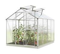 GFP Serre de Jardin Jasmin 4 Structure en Aluminium 192 x 256 cm Panneaux en Polycarbonate - avec Cadre de Fondation et ouvre-fenêtre Automatique