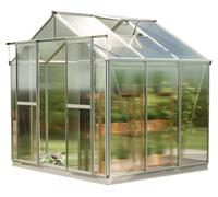 GFP Serre Saphir 3 cadre aluminium 259x195 cm Plaques double paroi 6 mm avec cadre de fondation et ouvre-fenêtre automatique