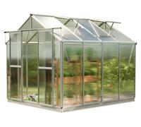 GFP Serre Saphir 4 cadre aluminium 259x259 cm Plaques double paroi 6 mm avec cadre de fondation et ouvre-fenêtre automatique