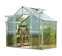 GFP Serre Topas 2 Cadre Aluminium 225x133 cm Plaques Double paroi 6 mm indéformables & résistantes aux intempéries