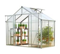 GFP Serre Topas 2 Cadre Aluminium 225x133 cm Plaques Double paroi 8 mm indéformables & résistantes aux intempéries