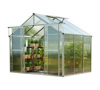 GFP Serre Topas 3 Cadre Aluminium 225x195 cm Plaques Double paroi 6 mm indéformables & résistantes aux intempéries