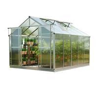 GFP Serre Topas 5 Cadre Aluminium 225x322 cm Plaques Double paroi 6 mm avec Cadre de Fondation et ouvre-fenêtre Automatique